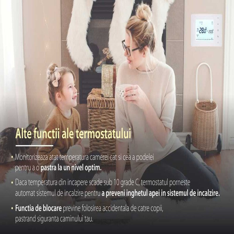 Termostat smart BEOK BOT306RF-WiFi-NR incalzire pardoseala Termostat smart BEOK BOT306RF-WiFi-NR incalzire pardoseala
